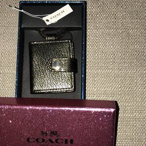 Coach Gunmetal Photo Book Keychain